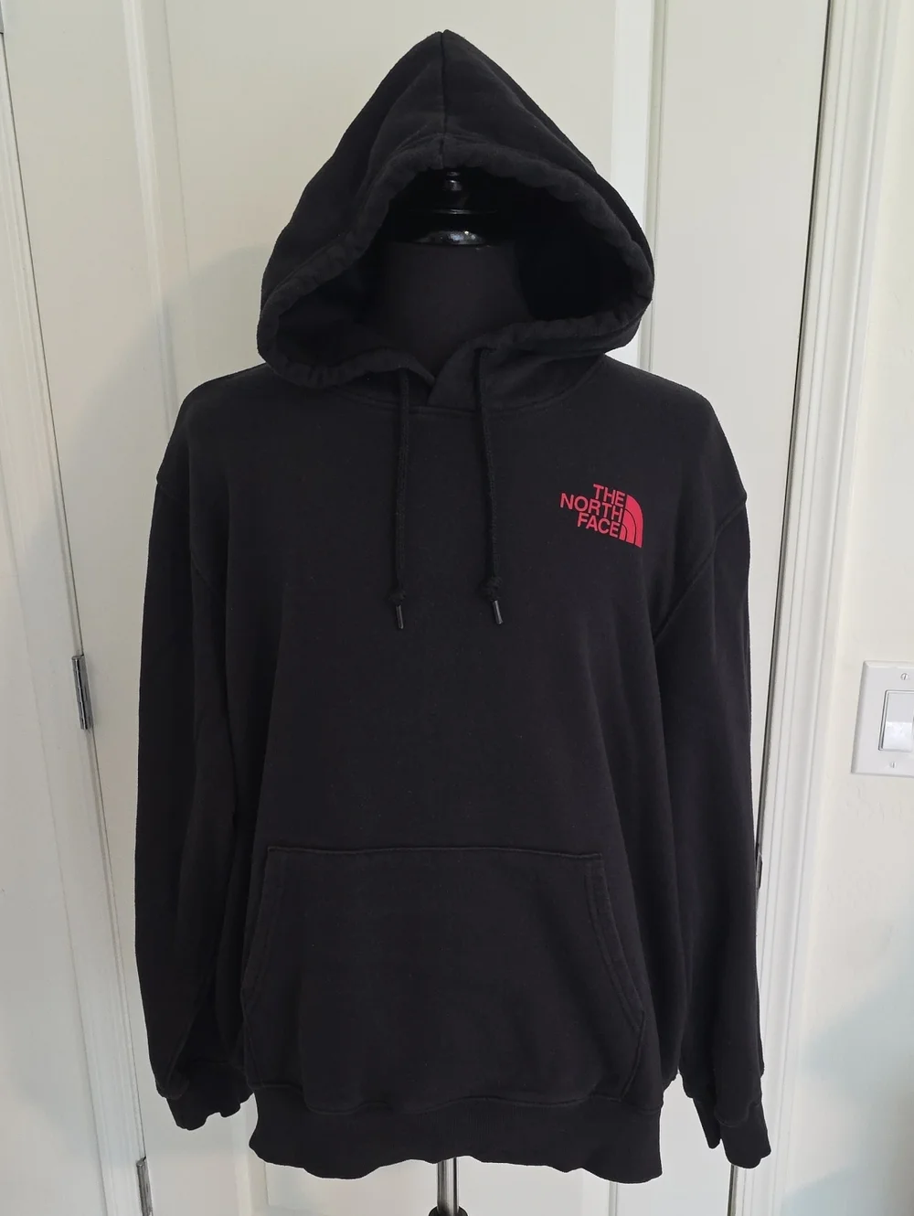 The North Face Black Hoodie with Red Logo